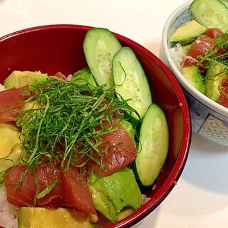 まぐろとアボガドの香味丼